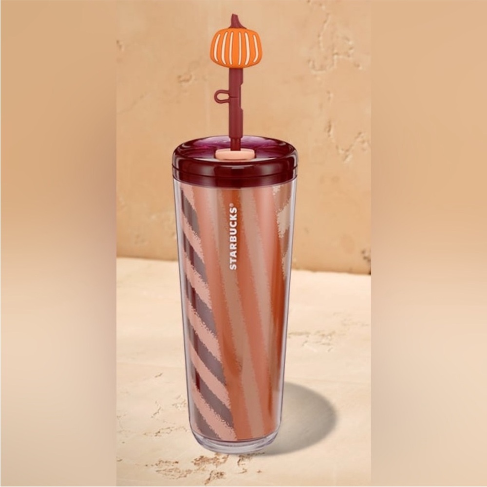 Starbucks Pumpkin Straw Topper 2025 Fall PSL Venti Tumbler Sip or Straw lid NWT
